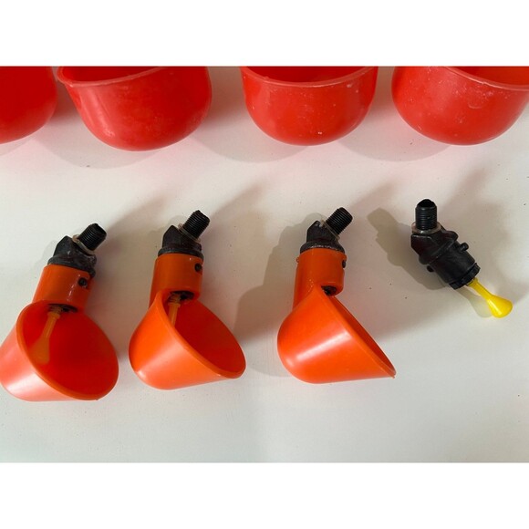 8pc Bulk Lot of Automatic Drinking Poultry Chicken Automatic Waterer Water Cups - Picture 2 of 3